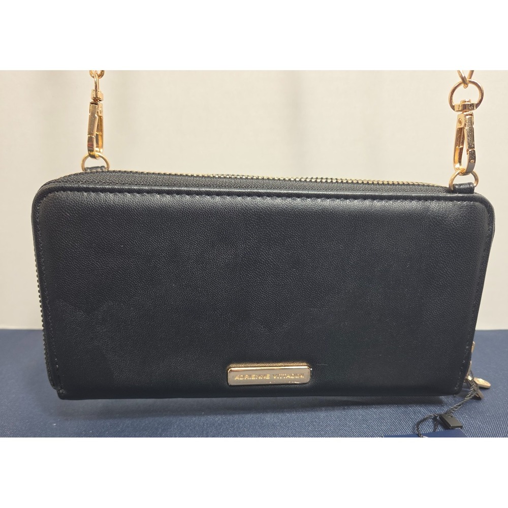 Adrienne Vittadini Downtown Collection Double Wallet w/Removable Strap Black